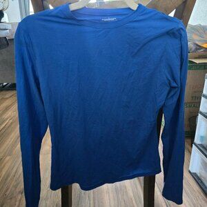 SKIMS Fits Everybody Cobalt Blue Long Sleeve T-Shirt Sz L EUC